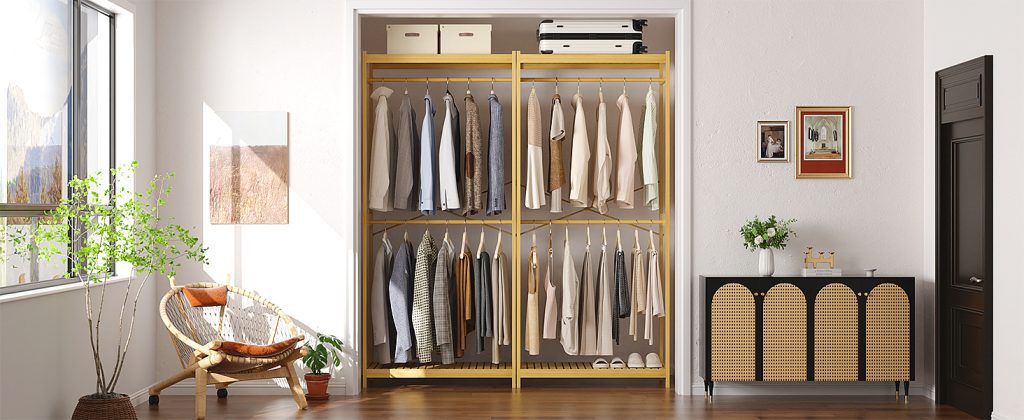 Homykic Bamboo Clothes Rack